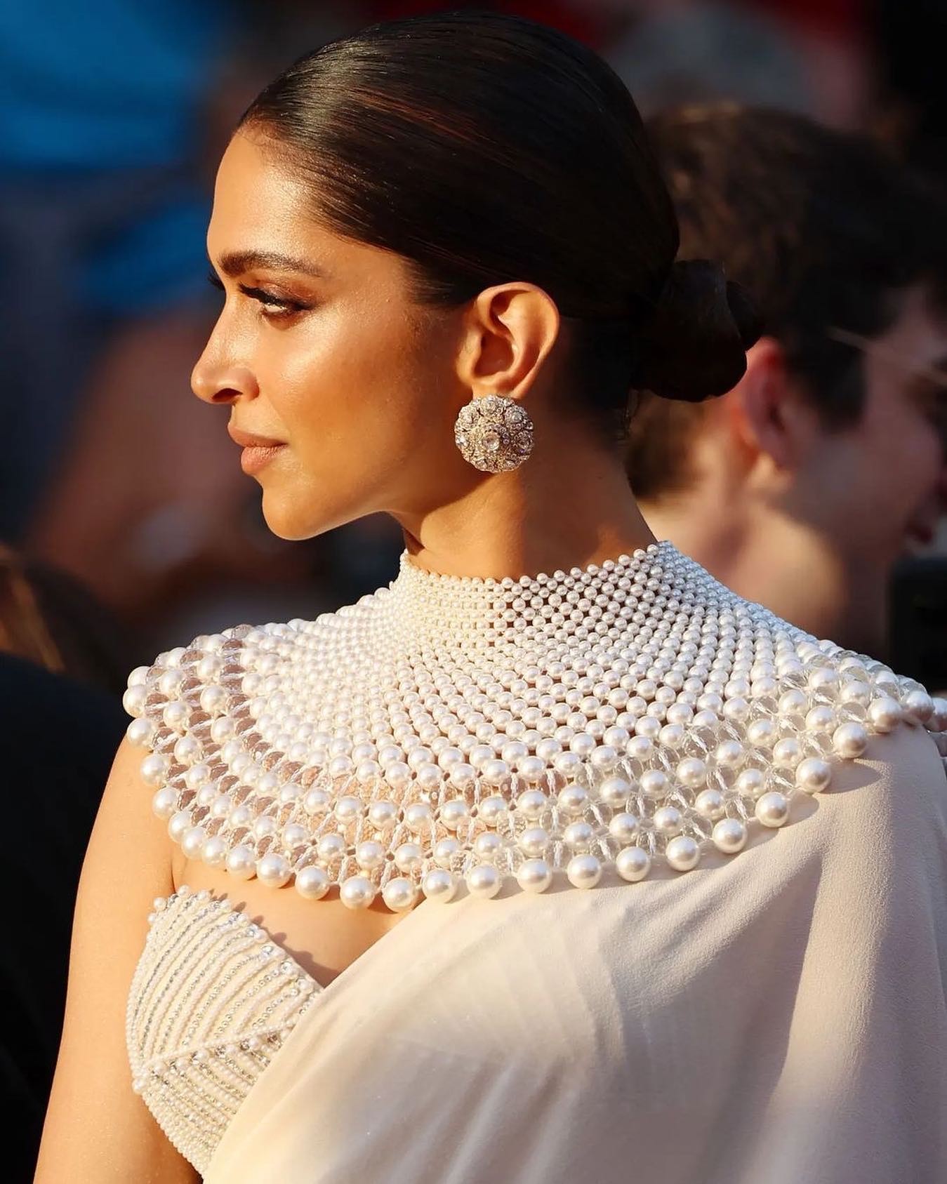 Deepika Padukone stuns in an ivory sari at Cannes Film Festival 2022 -  Hazel Pink